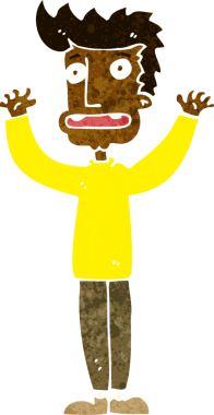 Çizgi film bir insan tarafından çizilmiş stresli adam