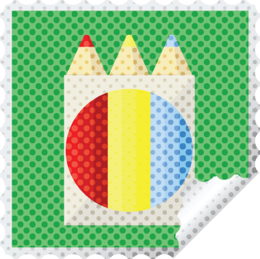 Bir insan tarafından çizilmiş bir sürü renkli kalem etiketi.