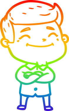 gökkuşağı gradyanı çizimi bir insan tarafından çizilmiş mutlu bir çizgi film adamı