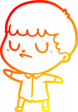 Bir insan tarafından çizilen huysuz bir çocuğun sıcak çizgi çizimi.