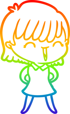 gökkuşağı gradyan çizimi bir insan tarafından çizilmiş bir karikatür kadın