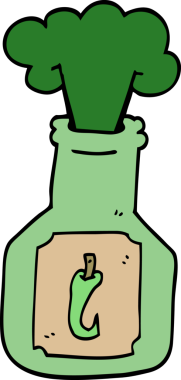 Bir insan tarafından çizilmiş acı biber sosu.