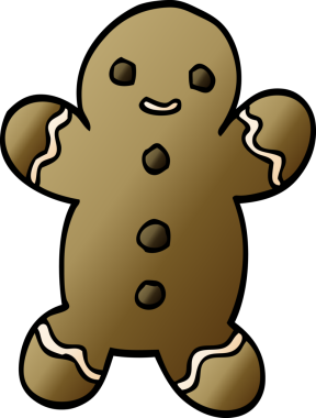 Bir insan tarafından çizilmiş zencefilli kurabiye adam.