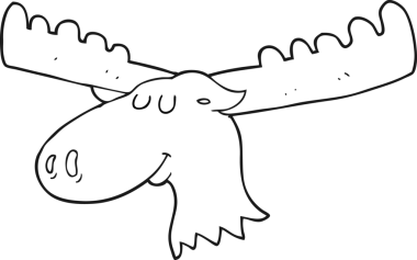 Bir insan tarafından çizilmiş siyah beyaz bir geyik.