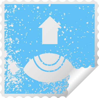 Sıkıntılı kare soyma etiketi bir insan tarafından çizilmiş bir gözün sembolü.