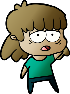 Bir insan tarafından çizilmiş yorgun bir kadın.