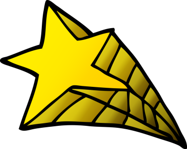 Bir insan tarafından çizilmiş çizgi film yıldızı.