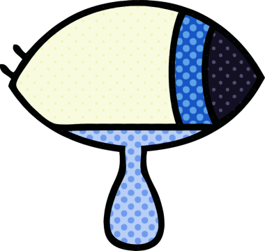 çizgi roman tarzı ağlayan göz karikatürü bir insan tarafından çizilmiş.