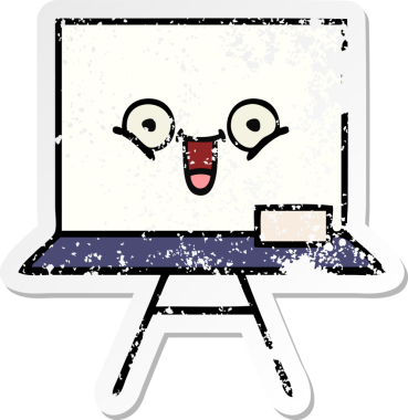 Bir insan tarafından çizilmiş beyaz bir karikatür çıkartması.