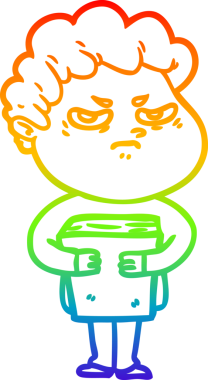 Bir insan tarafından çizilmiş kızgın bir adamın çizdiği gökkuşağı gradyanı çizimi