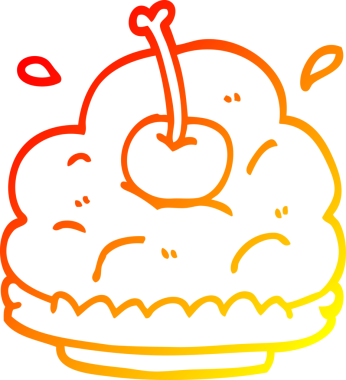 Bir insan tarafından çizilmiş karikatür tatlısının sıcak çizgi çizimi