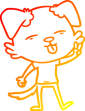 İnsan tarafından çizilmiş bir çizgi film köpeğinin sıcak çizgi çizimi.