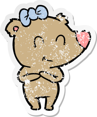 Bir insan tarafından çizilmiş dişi ayı karikatürü.