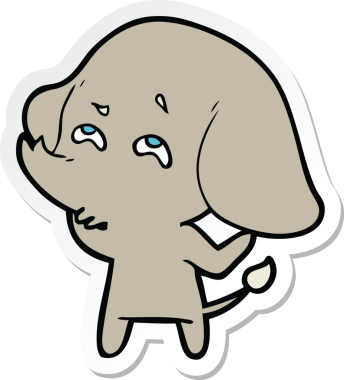 Bir insan tarafından çizilmiş karikatür filinin çıkartması.