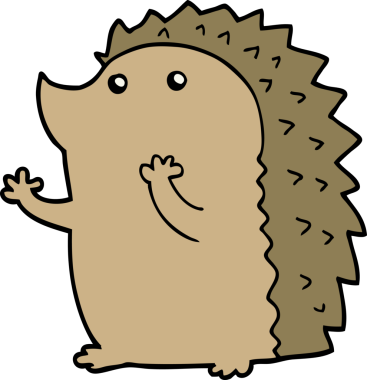 Bir insan tarafından çizilmiş kirpi çizgi filmi.