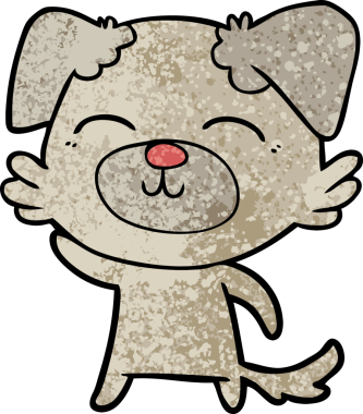 Bir insan tarafından çizilmiş çizgi film köpeği.