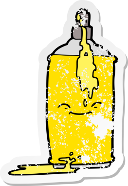 Bir insan tarafından çizilmiş karikatür sprey boya kutusu.