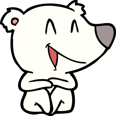 Bir insan tarafından çizilmiş mutlu kutup ayısı karikatürü