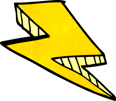 Bir insan tarafından çizilmiş karalama yıldırımı.