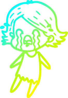 Bir insan tarafından çizilmiş ağlayan bir karikatür çizimi.