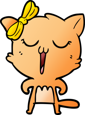 Bir insan tarafından çizilmiş çizgi film kedisi.