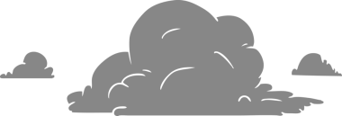 Bir insan tarafından çizilmiş beyaz büyük bulutların karalamaları.