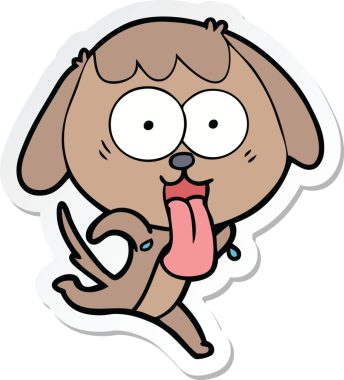 Bir insan tarafından çizilmiş şirin bir köpeğin çıkartması.