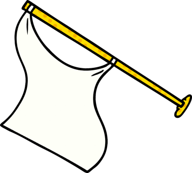 Bir insan tarafından direğe çizilmiş beyaz bir kanat karalaması.