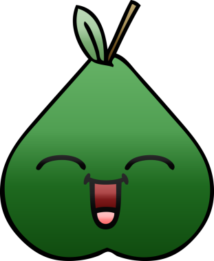 Bir insan tarafından çizilmiş armut gölgeli çizgi film.