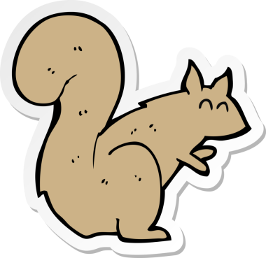 Bir insan tarafından çizilmiş bir sincap çıkartması.