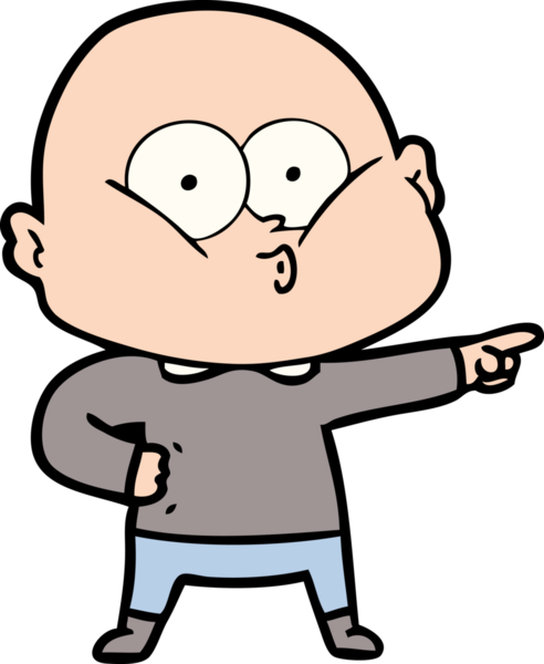 Bir insan tarafından çizilmiş kel bir adam.