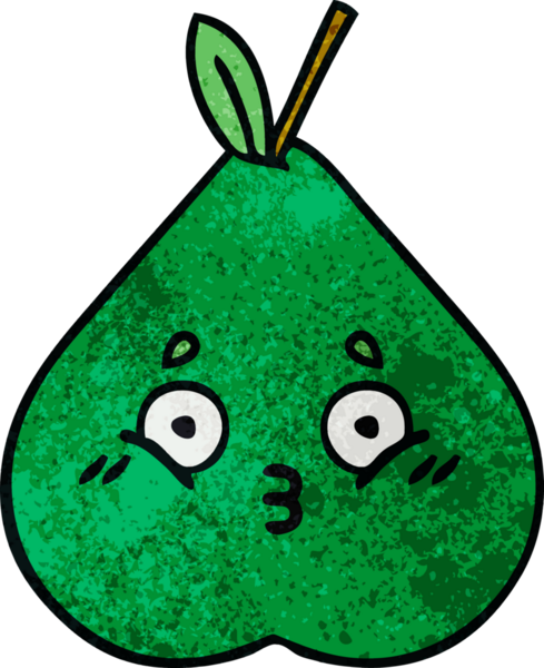 Bir insan tarafından çizilmiş armut retro grunge desen karikatürü
