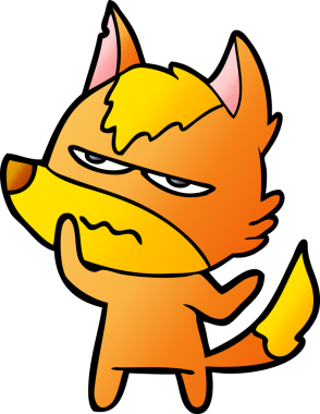 Bir insan tarafından çizilmiş tilki çizgi film karakteri