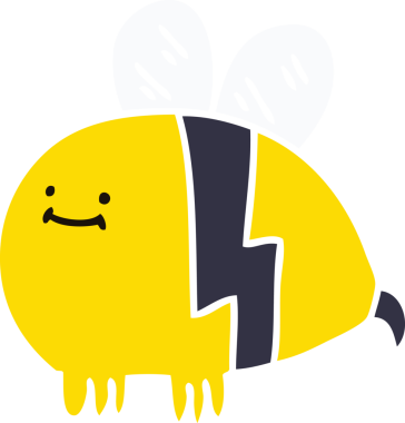 Bir insan tarafından çizilmiş garip bir çizgi film yaban arısı.