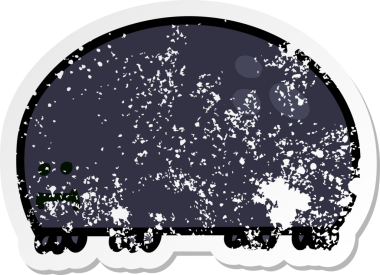 İnsan eliyle çizilmiş garip bir karikatür böceğinin sıkıntılı çıkartması.