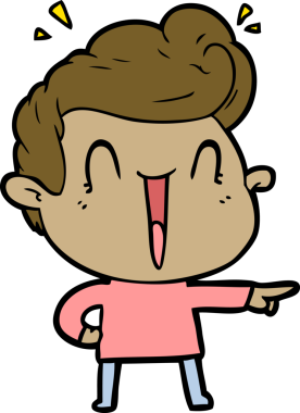 Bir insan tarafından çizilmiş heyecanlı bir çizgi film.