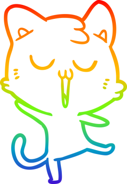 gökkuşağı gradyan çizgi çizimi bir insan tarafından çizilmiş bir çizgi film kedisi