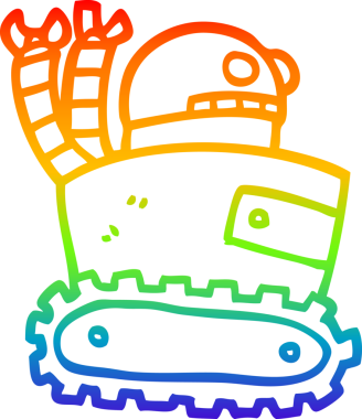 gökkuşağı gradyan çizgisi bir insan tarafından çizilmiş robot çizgi