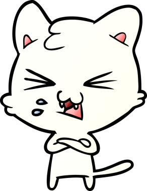 Bir insan tarafından çizilmiş kedi tıslaması.