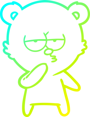 Sıkılmış bir kutup ayısının insan tarafından çizilmiş soğuk çizgi çizgisi.