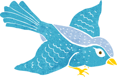 Bir insan tarafından çizilmiş uçan kuş.