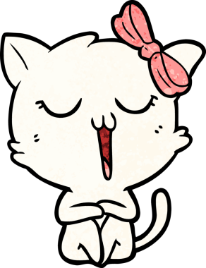 Bir insan tarafından çizilmiş çizgi film kedisi.