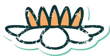 Bir insan tarafından çizilmiş nilüfer çiçeğinin sembolik dövmesi.