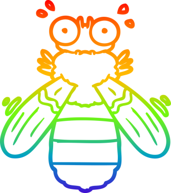 gökkuşağı gradyan çizgi çizimi bir insan tarafından çizilmiş çizgi bir arı