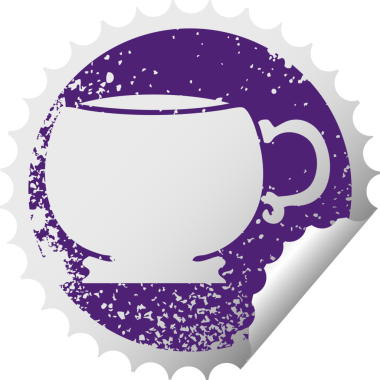 Bir insan tarafından çizilmiş sıkıntılı dairesel soyulmuş tuhaf sembol kupası.