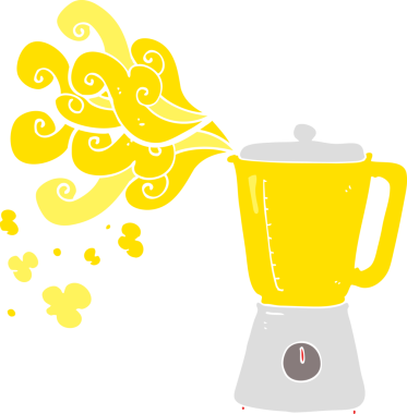 Bir insan tarafından çizilen çırpıcının düz renk çizimi