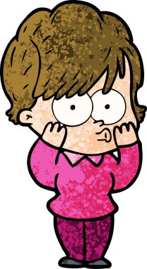 Bir insan tarafından çizilmiş karikatür kadın.