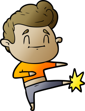 Bir insan tarafından çizilmiş mutlu çizgi film adamı.