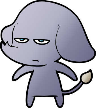 Bir insan tarafından çizilmiş kızgın bir fil.