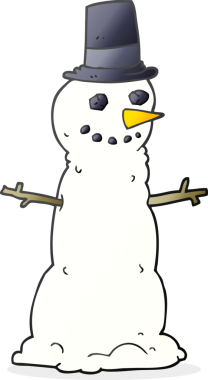 Bir insan tarafından çizilmiş kardan adam çizimi.